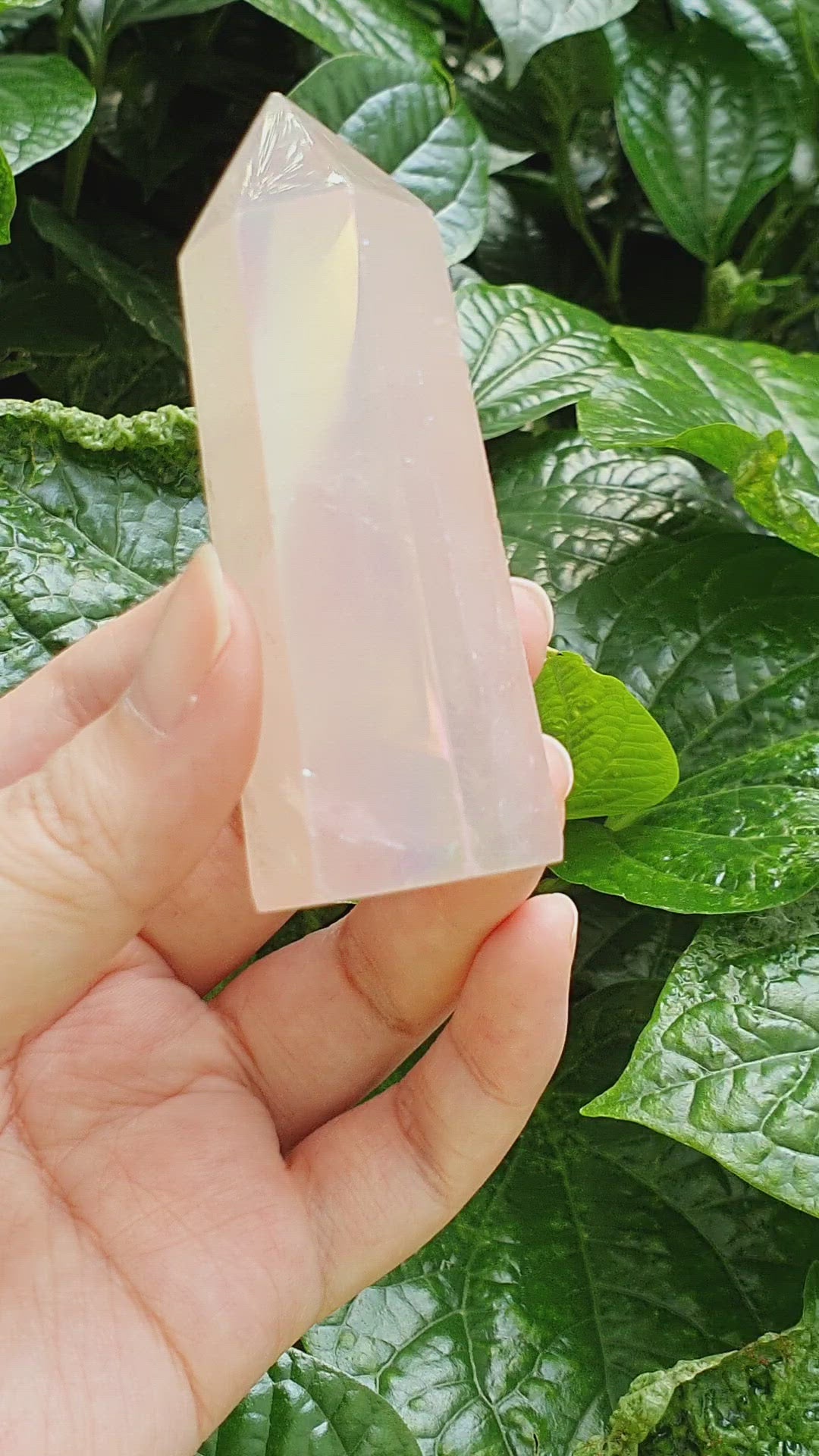 Aura Rose Quartz Tower