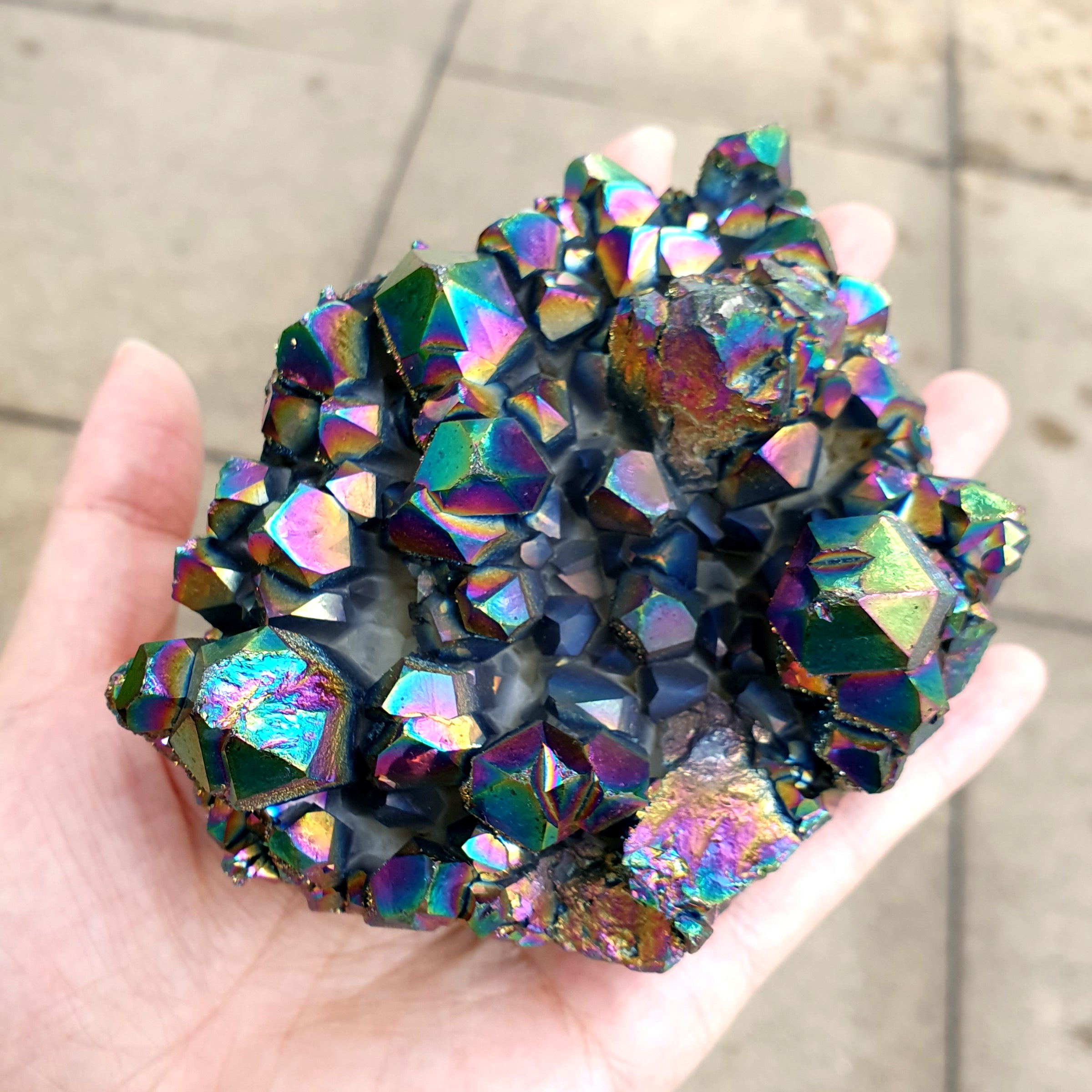 XL Rainbow Aura Quartz Cluster