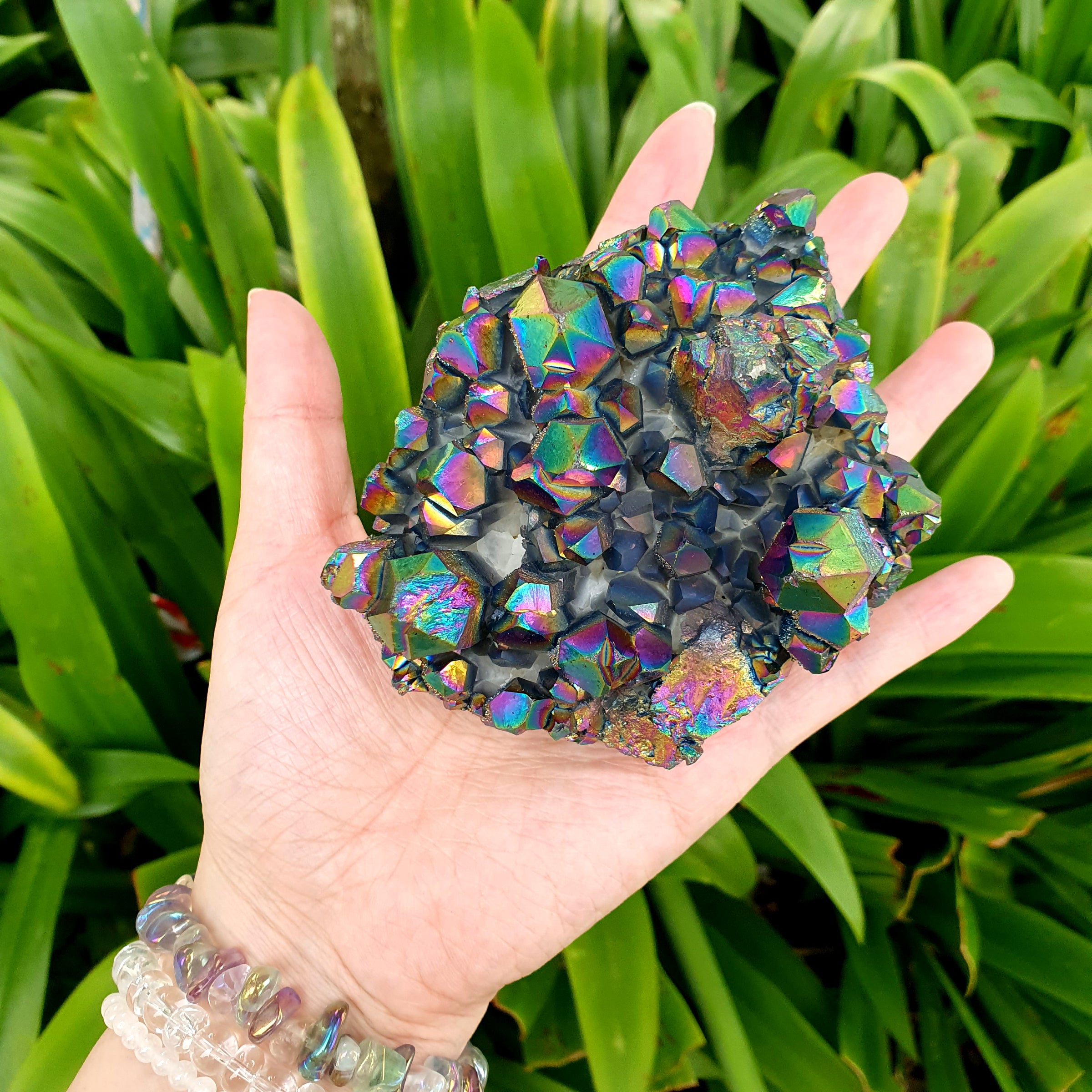 XL Rainbow Aura Quartz Cluster