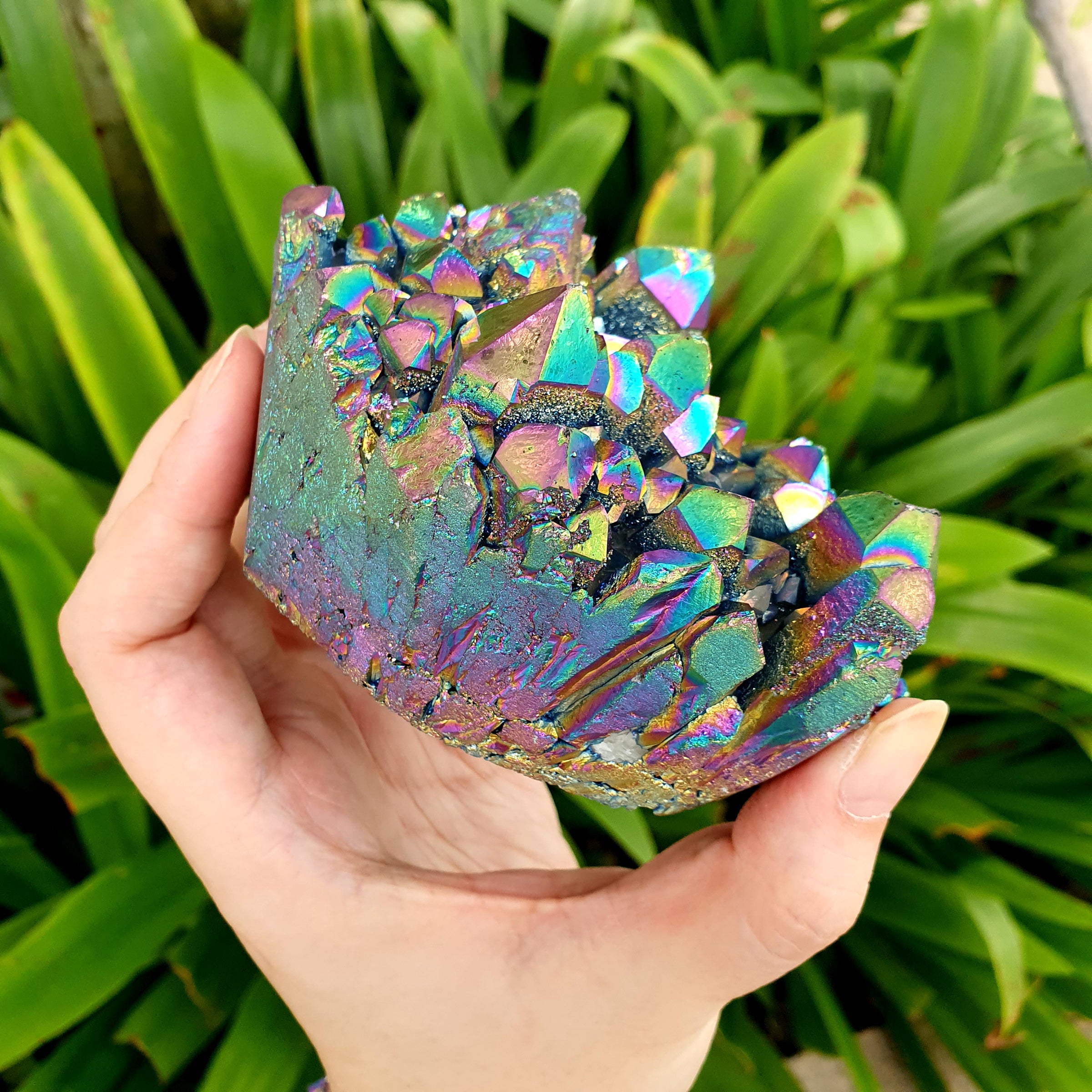 XL Rainbow Aura Quartz Cluster