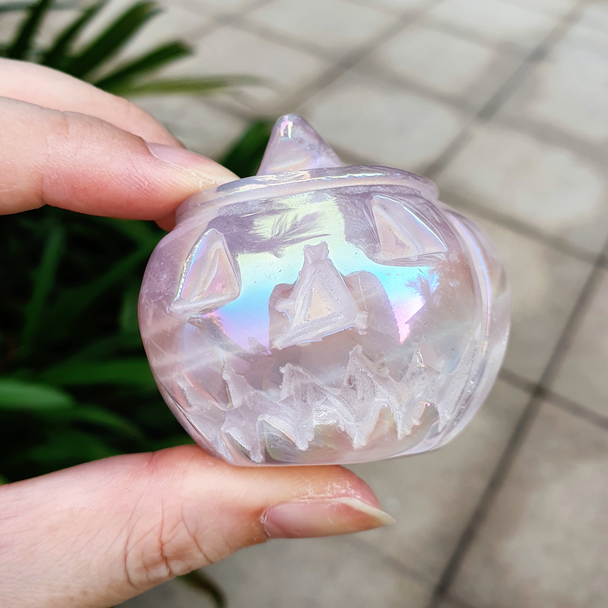 Aura Rose Quartz Pumpkin