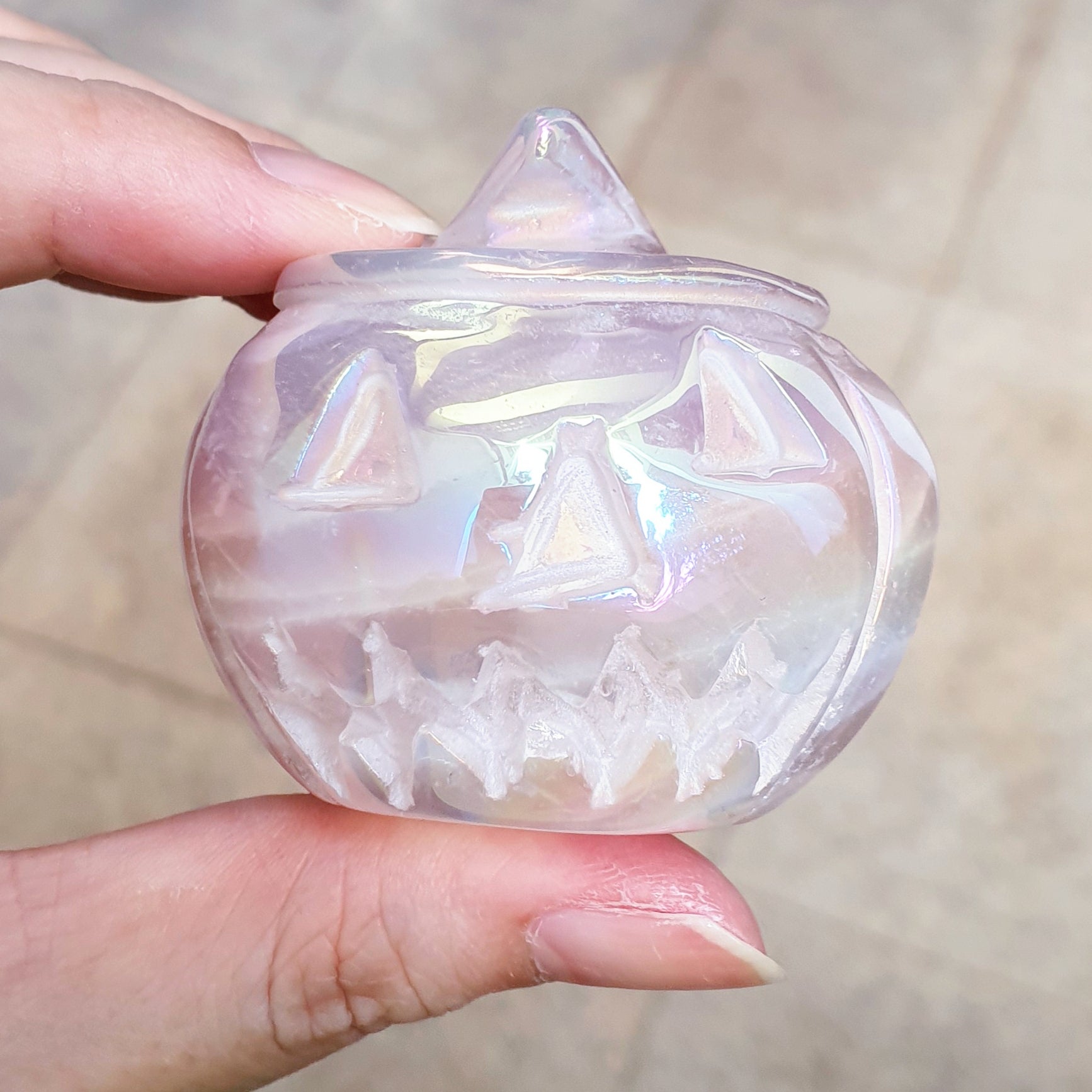 Aura Rose Quartz Pumpkin