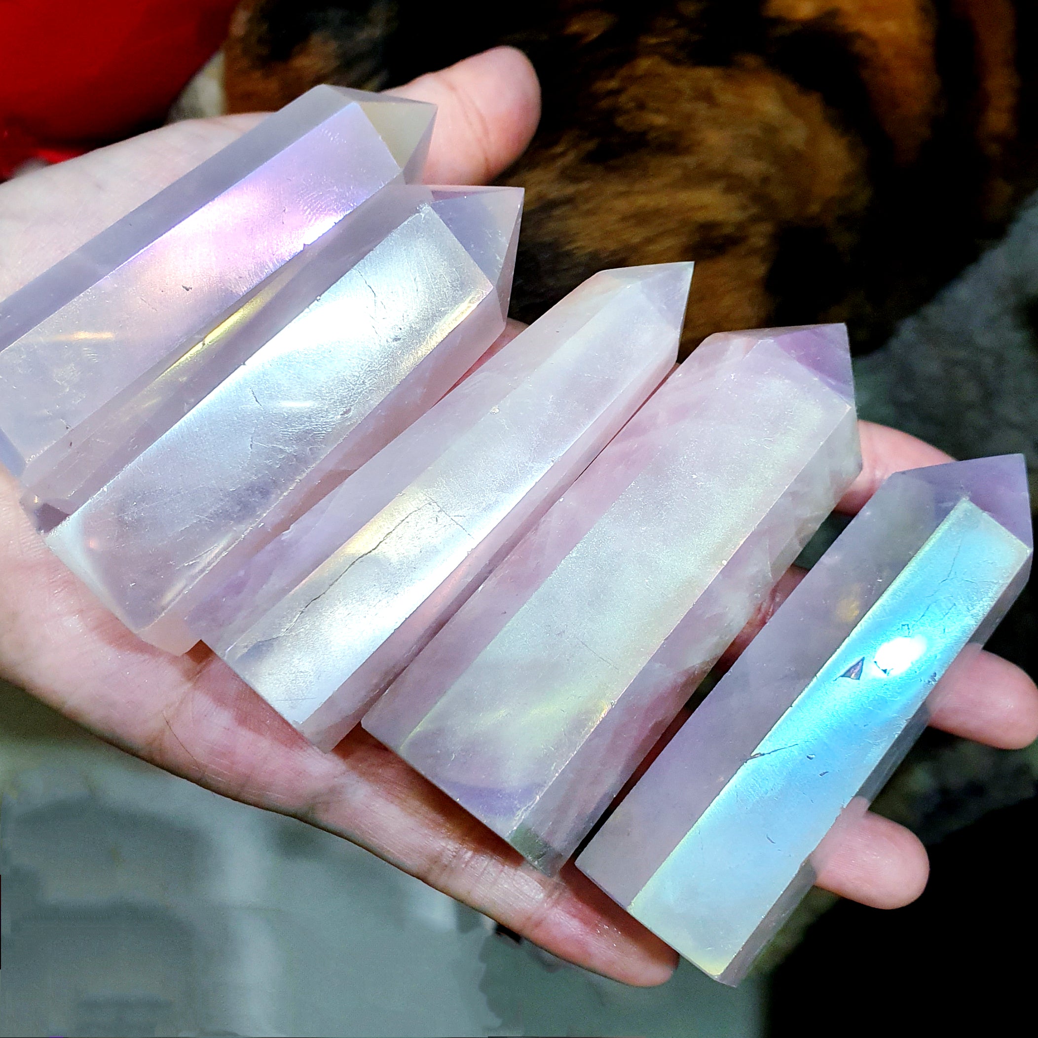 Aura Rose Quartz Tower