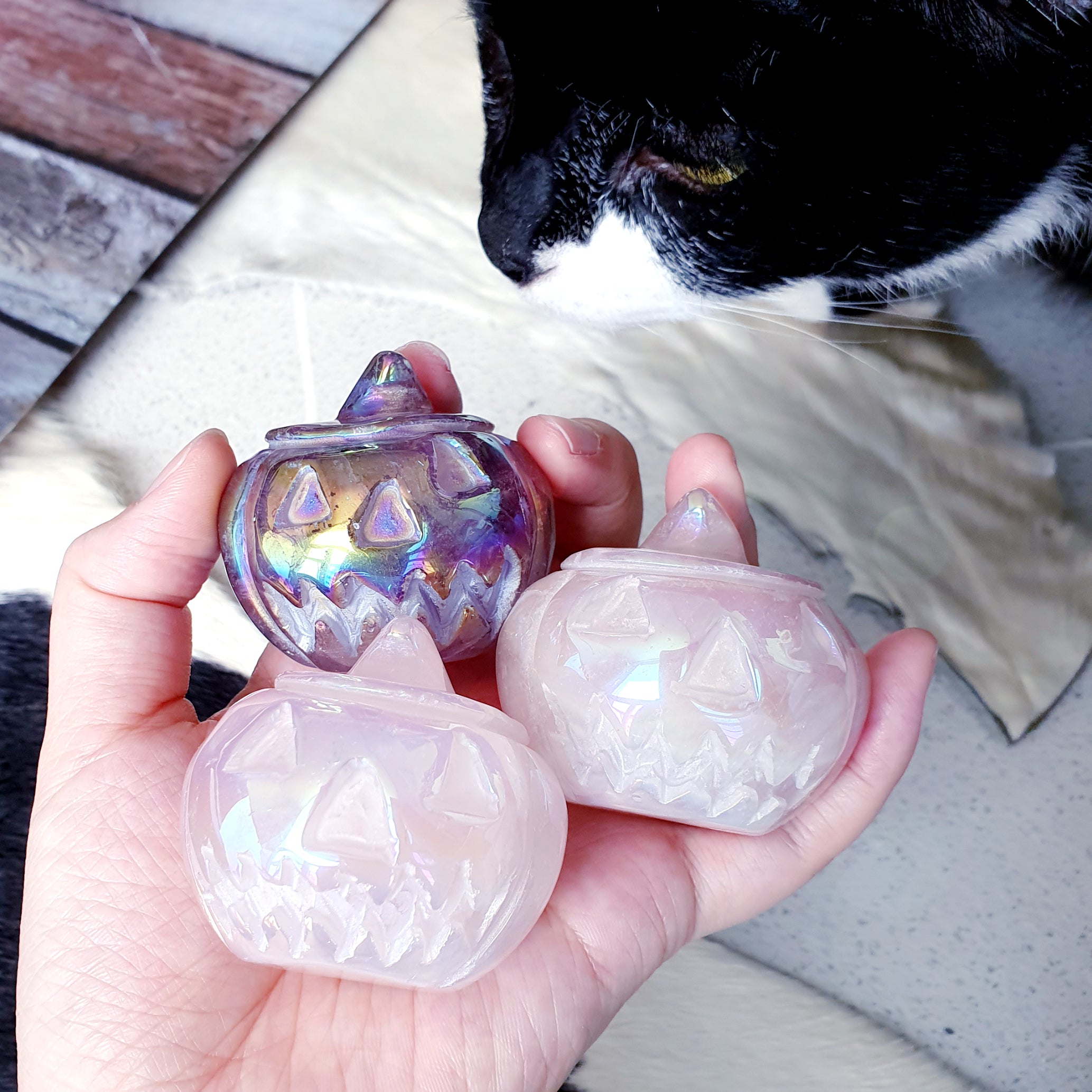 Aura Rose Quartz Pumpkin