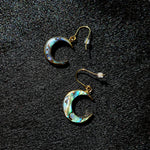 Load image into Gallery viewer, Abalone Crescent Dangles
