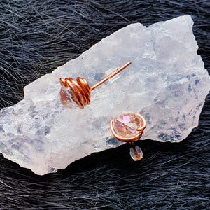 Aura Quartz Copper Studs