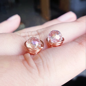 Aura Quartz Copper Studs