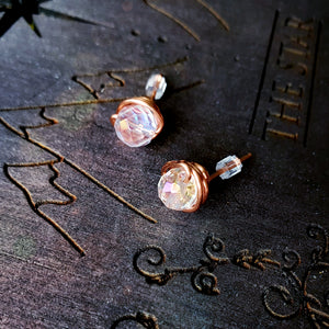 Aura Quartz Copper Studs