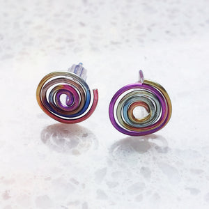 Peacock Niobium Studs (Hypoallergenic)