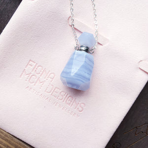 Blue Lace Agate Bottle Necklace