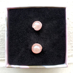 Blush Aura Rose Quartz Studs