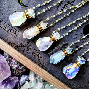 Aura Quartz Point Bottle Necklace