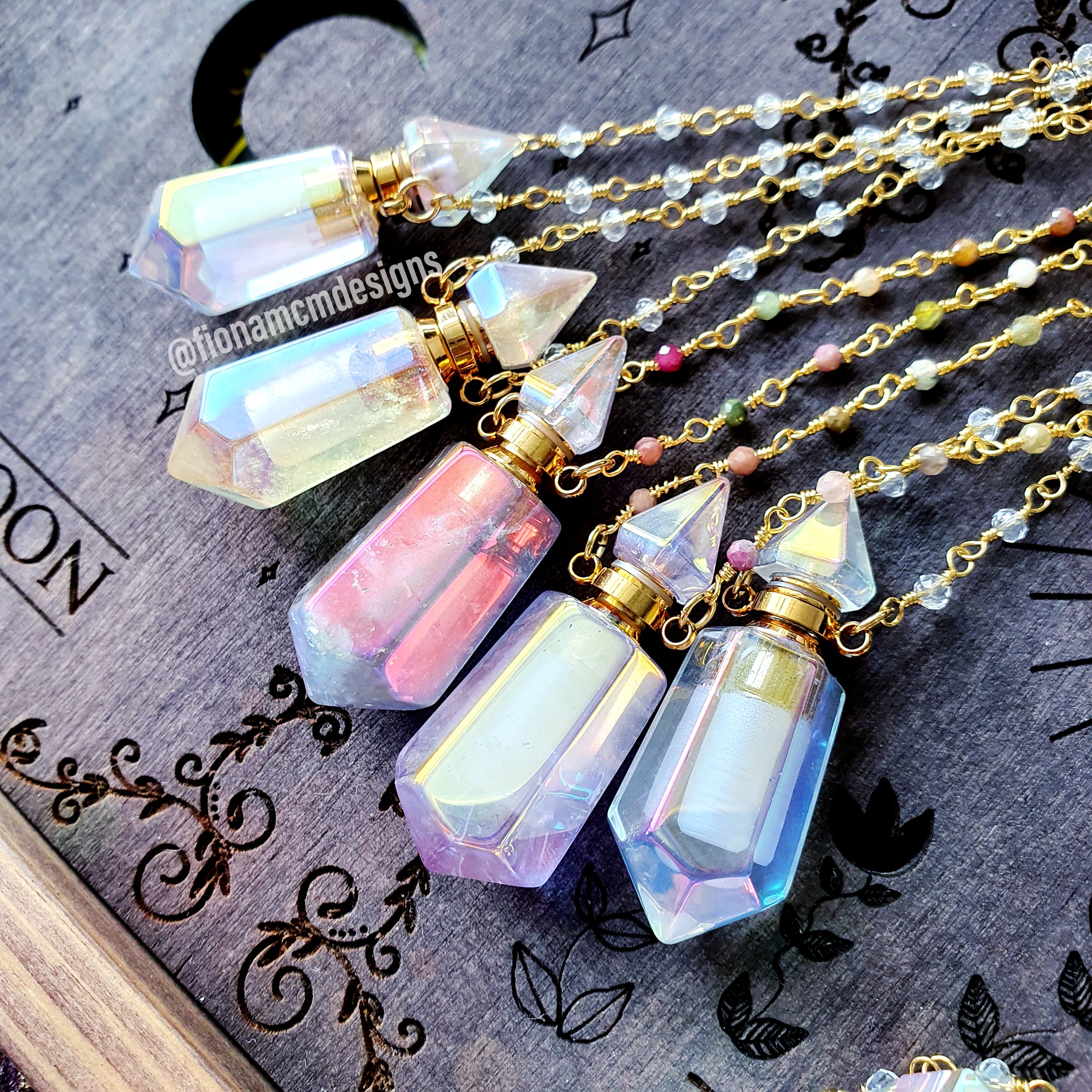 Aura Amethyst Bottle Necklace